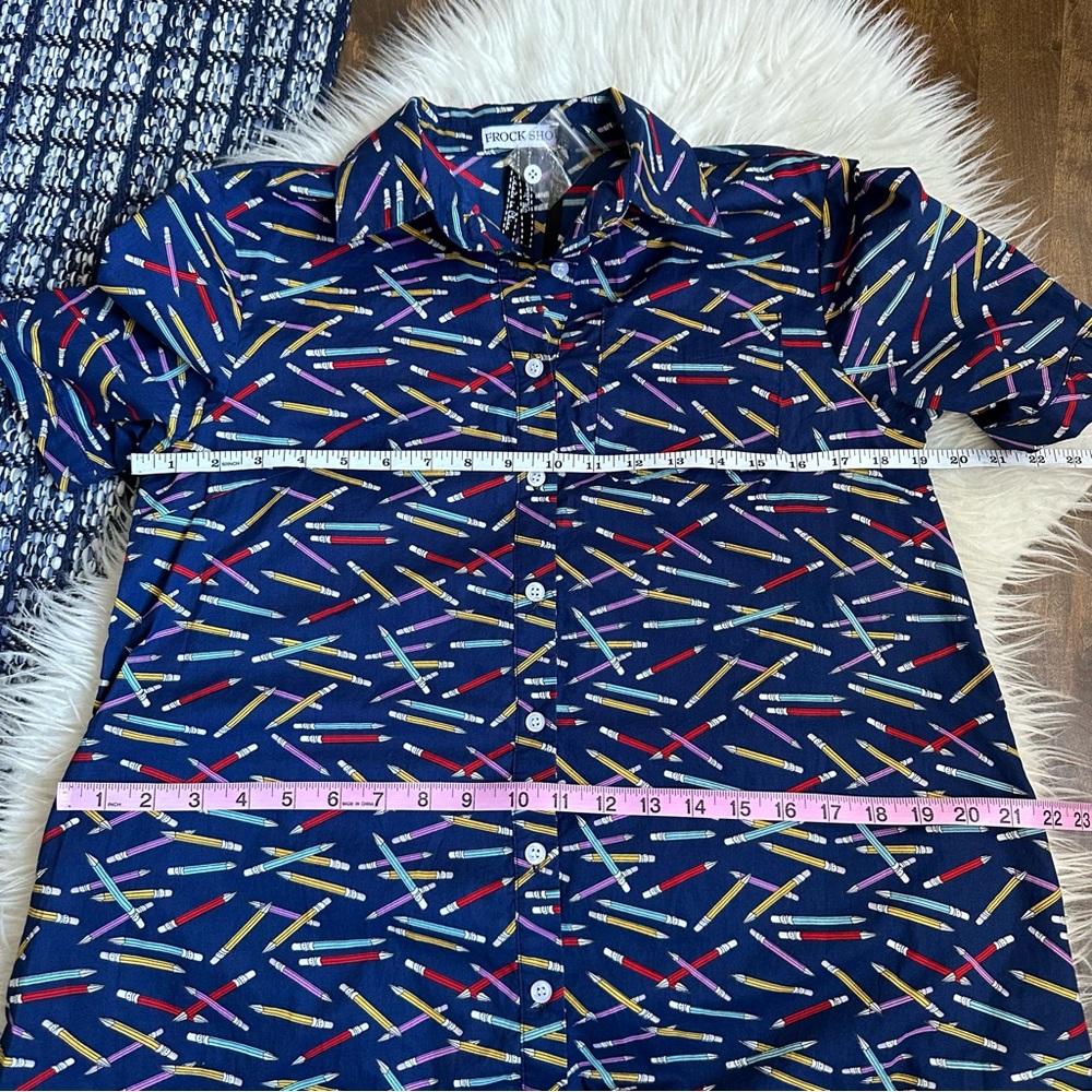 ModCloth Navy Multicolor Patterned Shirt Dress - Picture 11 of 11
